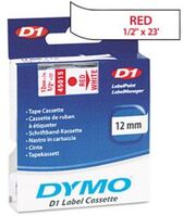 DYMO "D1" Feliratozógép szalag 12 mm x 7 m piros-fehér (GD45015)