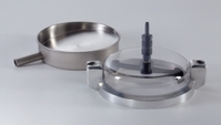 Accessories for sieve shakers ANALYSETTE 3 PRO and SPARTAN Type Sieve pan stainless steel with outlet 200mm diam. 50 mm