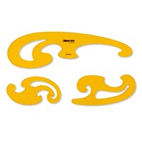 Görbevonalzó készlet ARISTO Contrast 3 darabos sárga