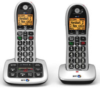 BT 4600 Cordless Phone with Answering Machine - Twin Handsets, Silver