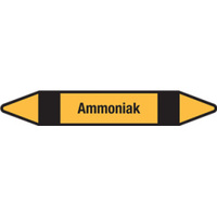 Aufkleber Ammoniak, gelb / schwarz, Folie, selbstklebend, 230 x 37 x 0,1 mm, DIN 2403, G501