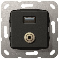 GIRA USB 3.0 A,M Klinke Gender 568610 Ch,K peitsche Einsatz Schwarz matt
