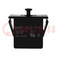 Switch: door; Pos: 2; SPST-NO + SPST-NC; 16A/250VAC; black; D2D