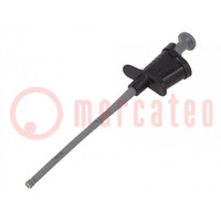 Clip-on probe; pincers type; 6A; black; Plating: nickel plated