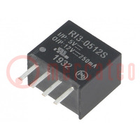 Converter: DC/DC; 3W; Uin: 4.5÷5.5V; Uout: 12VDC; Iout: 250mA; SIP4