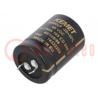 Capacitor: electrolytic; SNAP-IN; 10mF; 40VDC; Ø30x40mm; ±20%; 51mΩ