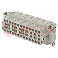 Connector: HDC; contact insert; female; DEE; PIN: 46; 46+PE; crimped