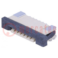Connector: FFC/FPC; horizontal; PIN: 6; ZIF; SMT; tinned; 30mΩ; 1mm