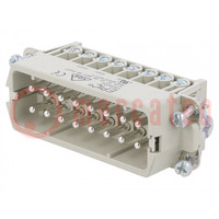 Connector: HDC; male; EPIC H-A; PIN: 16; 16+PE; size H-A 16; 16A