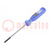 Screwdriver; Y (TP); Y2,4; Blade length: 75mm; Overall len: 146mm