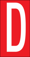 Buchstaben - D, Rot, 57 x 22 mm, Baumwoll-Vinylgewebe, Selbstklebend, B-500