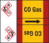 Rohrmarkierungsband mit Gefahrenpiktogramm - CO Gas, Rot/Gelb, 10.5 x 12.7 cm