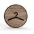 Tello Wood Holz-Türschild rund Material: Eiche Furnier, selbstklebend, Ø 10,0 cm, Farbe: Eiche, Motiv: Schwarz Version: 08 - Garderobe