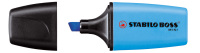 Textmarker STABILO® BOSS® MINI. Kappenmodell, Farbe des Schaftes: in Schreibfarbe, Farbe: blau