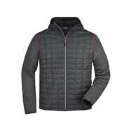 James & Nicholson Strickfleecejacke im stylischen Materialmix Herren JN772 Gr. 3XL grey-melange/anthracite-melange