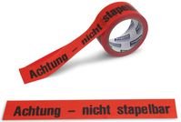 PVC-Packband_Warndruck-Klebeband_Achtung-nicht_stapelbar_schwarz_auf_rot_50mmx66m