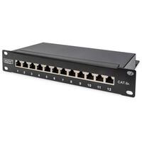 DIGITUS Cat.6A Patch Panel, geschirmt, 12-Port, 10",schwarz