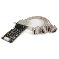 StarTech.com Tarjeta Adaptadora PCI de 4 Puertos Serie RS232 DB9 UART 16C950 - Salida de Corriente Power Output