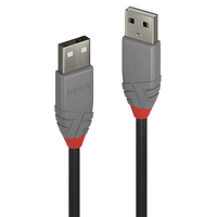 Lindy 36691 USB Kabel 0,5 m USB 2.0 USB A Schwarz, Grau
