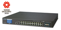 PLANET L2+/L4 24-Port 10/100/1000T Managed L3 Gigabit Ethernet (10/100/1000) 1.25U Black