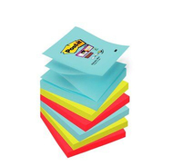 3M 7010416537 note paper Rectangle Aqua colour, Red, Yellow 100 sheets Self-adhesive