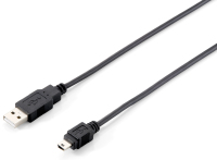 Equip 128521 USB kábel 1,8 M USB 2.0 USB A Mini-USB B Fekete