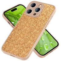 NALIA Protective Case with Genuine Cork Compatible with iPhone 14 Pro Case, Natural Light Brown Anti-Yellow Non-Slip Anti-Fingerprint, Matte Silicone Edge, Rugged Bumper Shockpr...