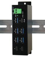 7 Port USB 3.0/ 3.1 (Gen.1) Metall HUB mit 2x Buchse C und 5x Buchse A, Upstream Buchse C, Surge Pro