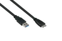 kabelmeister® Anschlusskabel USB 3.0 Stecker A an Stecker Micro B, Premium, DATA AWG28 / Power AWG24