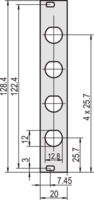 Frontplatte, ungeschirmt, Ausbrüche für Koaxial-Steckverbinder