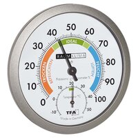 Hygrometer mit farbigen Komfortzonen, weiß