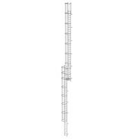 Mehrzügige Steigleiter mit Rückenschutz (Bau) Stahl verzinkt, 19,96m