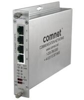 Four Channel Ethernet over Coax with IEEE 802.3at 30W Pass-Through PoE Mode or Remote PoE Injection Mode, 10/100Mbps Netwerkmediaconverters