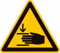 Sicherheitskennzeichnung - Warnung vor Handverletzungen, Gelb/Schwarz, 31.5 cm