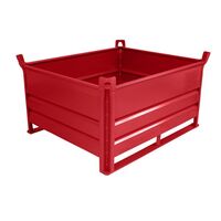 Stacking container with runners