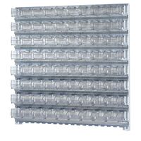 Wall shelf system with open fronted storage bins