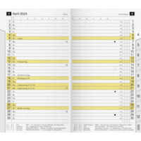 Ersatzkalendarium M-planer 8,7x15,3cm 1 Monat/2 Seiten mit Registerschnitt 2024