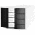 Schubladenbox Impuls A4/C4 4 geschlossene Schubladen weiß/schwarz