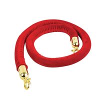 Bolero Barrier Rope in Red with Domed Brass Ends for Crowd Control - 1500mm