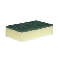 Jantex Sponge Scourers in Green and Yellow - Hardwearing Scrubber - 10