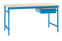Beistelltisch BASIS stationär mit PVC-Tischplatte in Lichtblau RAL 5012, BxTxH: 1250 x 800 x 780 mm | BBK3049.5012