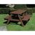Recycled plastic outdoor picnic tables, 1.8m wide brown