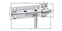 Bolzenriegel, mit loser Schlaufe, disp., Platte LxB 80x36 mm,Ges.-L110mm