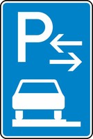Verkehrszeichen VZ 315-63 Parken auf Gehwegen (Mitte), 630 x 420, 2mm flach, RA 2