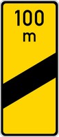 Verkehrszeichen VZ 450-53 Ankündigungsbake gelb, einstreifig, 1500 x 650, Alform I, RA 2