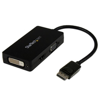 DisplayPort to VGA / DVI / HDMI Adapter 3-in-1 DP Converter Black