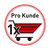 Sticker / Information Sign / Window Film for Purchasing Restrictions "Pro Kunde 1x Einkaufskorb" | shopping trolley red
