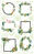 Deko Sticker, Papier, Rahmen, grün, goldgelb, rosa, weiß, 12 Aufkleber
