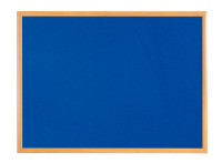 Bi-Office Earth Executive Blue Felt Notice Board with Oak Finish Frame 120x90cm frontal view