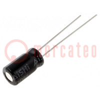 Kondensator: elektrolytisch; THT; 10uF; 63VDC; Ø6,3x11mm; ±20%